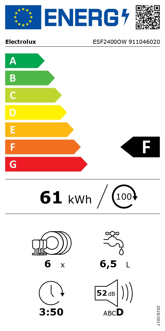 Electrolux trauku mazgājamā mašīna, balta ESF2400OW