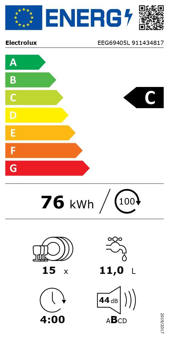 Iebūvējamā trauku mazgājamā mašīna ELECTROLUX EEG69405L