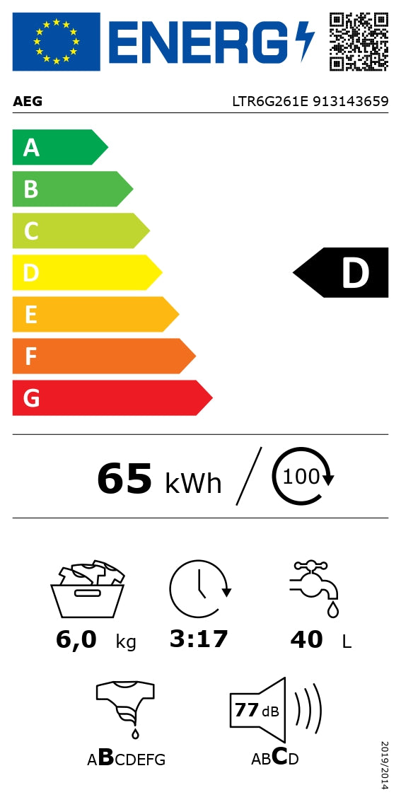 Veļas mazgājamā mašīna AEG LTR6G261E