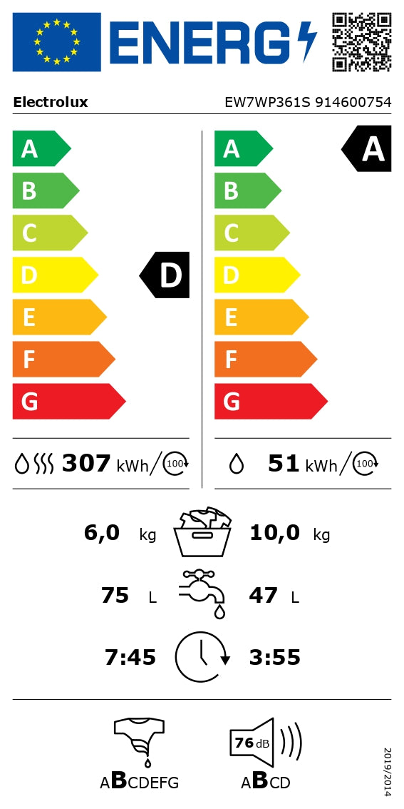 Electrolux veļas mazg.mašīna ar žāvētāju (front.ielāde),10 kg EW7WP361S