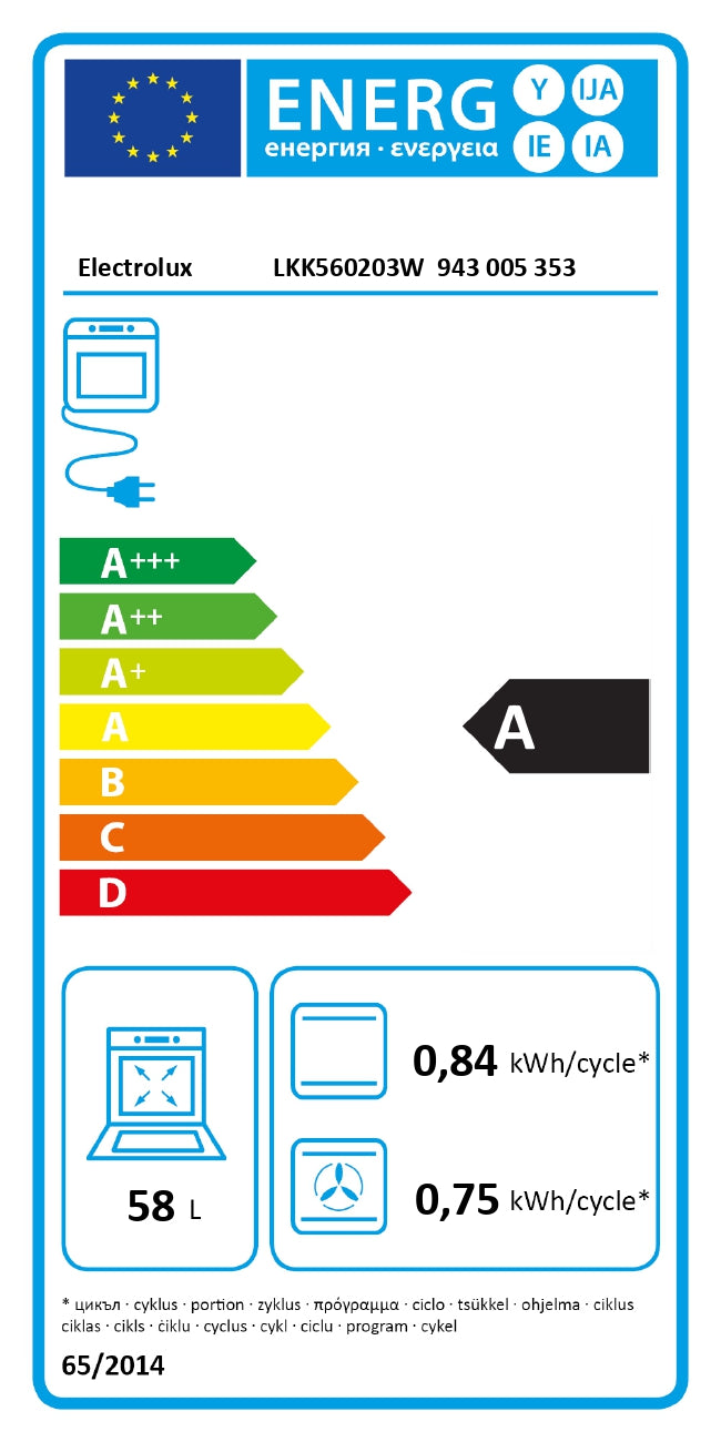 Electrolux gāzes plīts ar elektrisko cepeškrāsni, balta LKK560203W