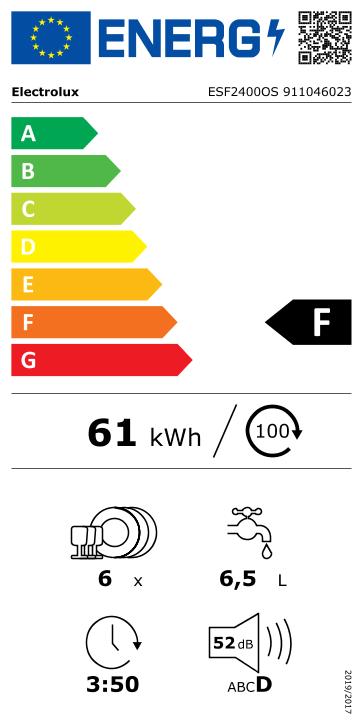 Electrolux trauku mazgājamā mašīna, sudraba ESF2400OS
