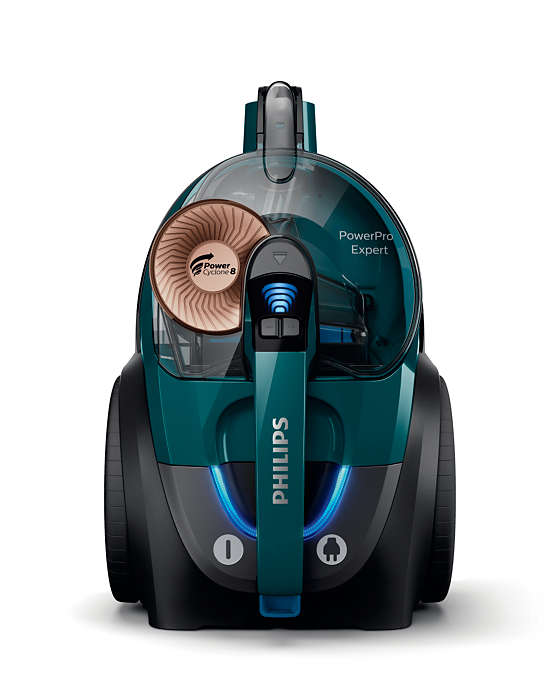 PHILIPS PowerPro Expert Bagless bezmaisa putekļsūcējs, (melns ar zaļu) FC9744/09