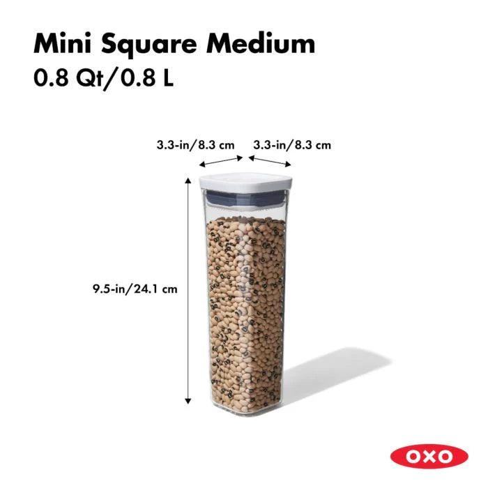 Pārtikas uzglabāšanas trauks OXO POP Square Medium - 0.8L 11234100 - DomoTehnika