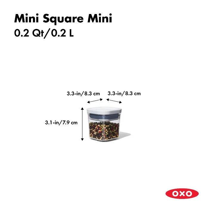 Pārtikas uzglabāšanas trauks OXO POP Mini Square Mini - 0.2L 11234300 - DomoTehnika