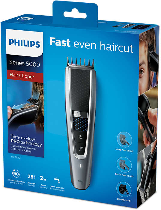 Philips Hairclipper series 5000 Mazgājama matu griešanas mašīna HC5630/15