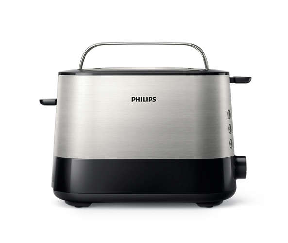 PHILIPS Viva Collection tosteris (matēts metāls ar melnu) HD2637/90