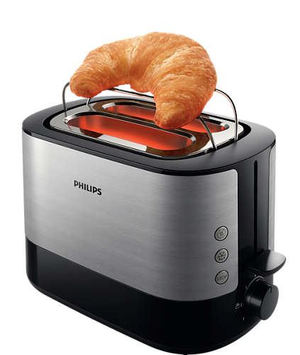 PHILIPS Viva Collection tosteris (matēts metāls ar melnu) HD2637/90