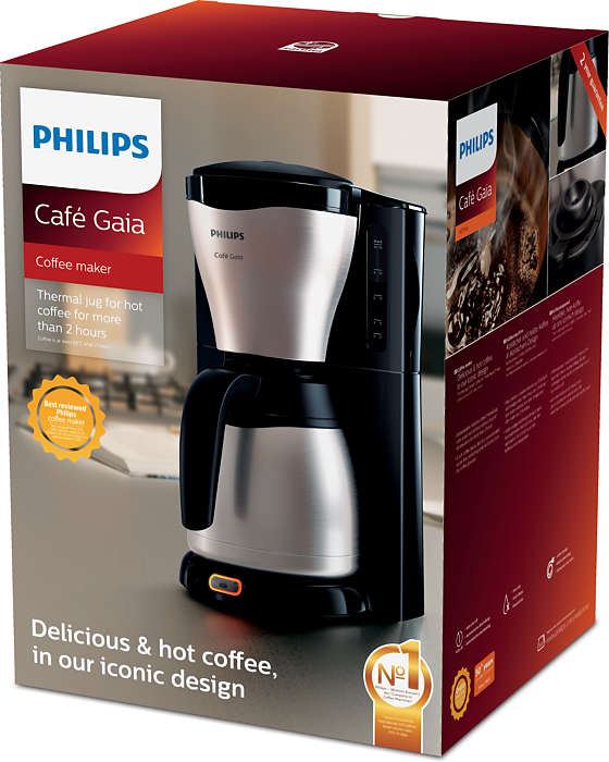 PHILIPS Kafijas automāts ThermInox (termotrauks), 1000W (melns ar pelēku) HD7546/20