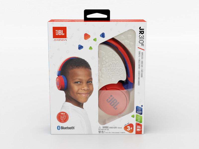 JBL on-ear austiņas ar Bluetooth bērniem, sarkanas ar zilu JBLJR310BTRED