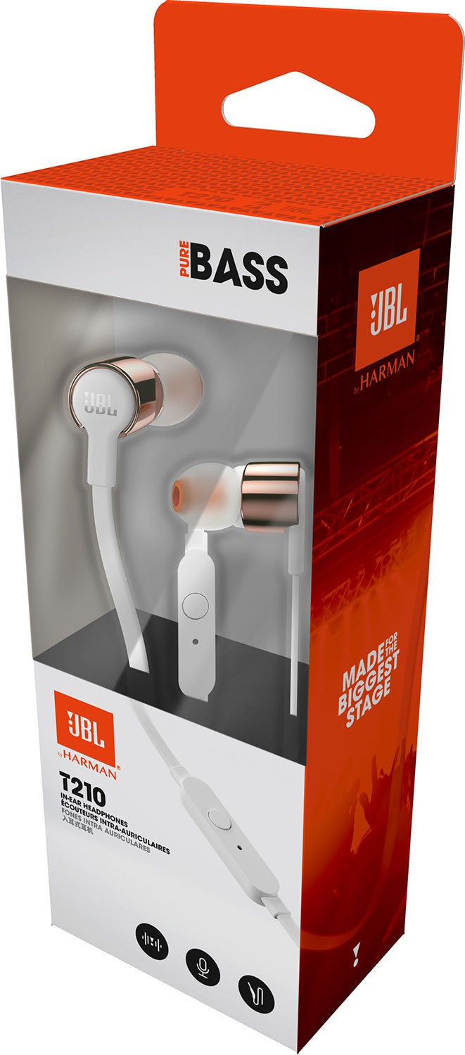 JBL in-ear austiņas, rose gold JBLT210RGD