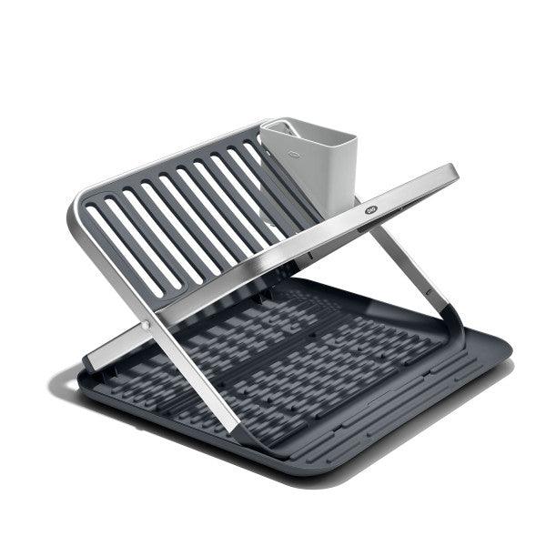 Trauku žāvētājs OXO Aluminium Fold Flat Dish Rack - DomoTehnika