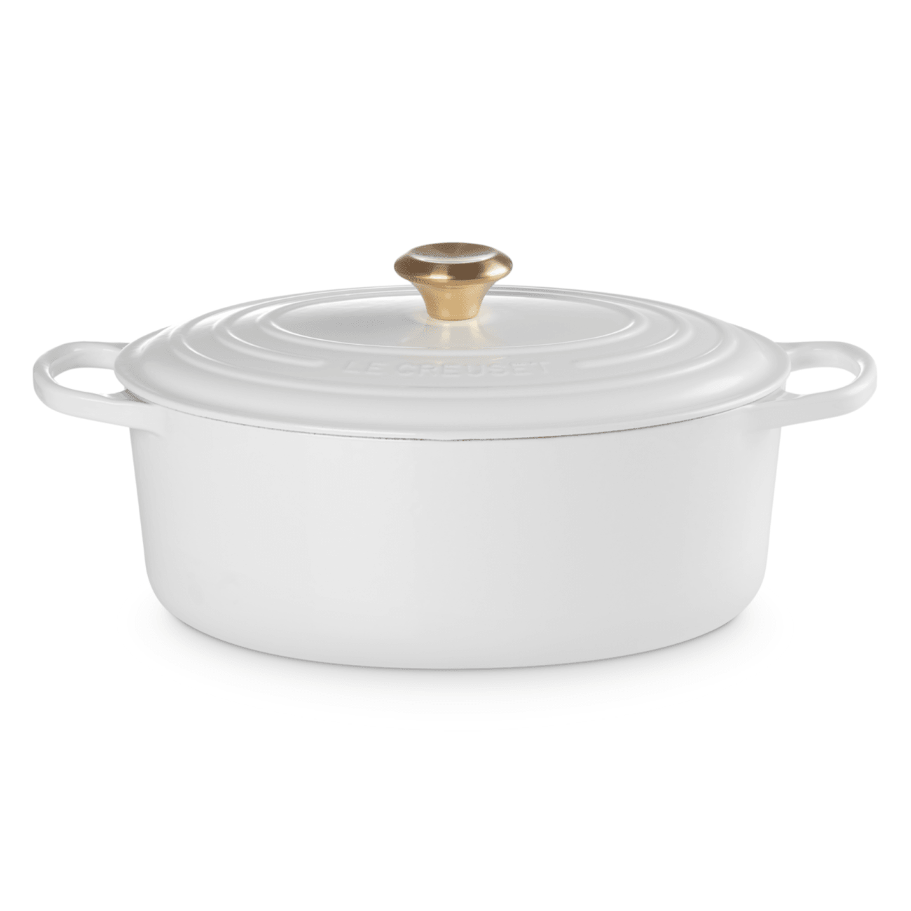 Katls LE CREUSET Cast iron pot oval 31cm / 6,3L mat white - DomoTehnika