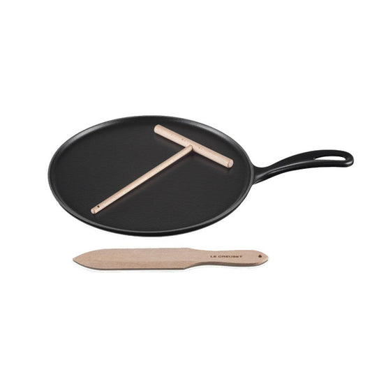Pankuku panna LE CREUSET Cast iron Crepe pan with handle Ø27cm mat black - DomoTehnika