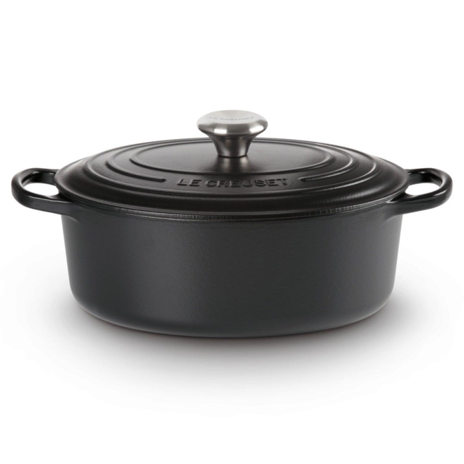Katls LE CREUSET Cast iron pot oval 27cm / 4.1L mat black - DomoTehnika