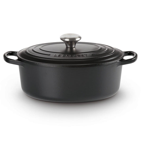 Katls LE CREUSET Cast iron pot oval 27cm / 4.1L mat black - DomoTehnika