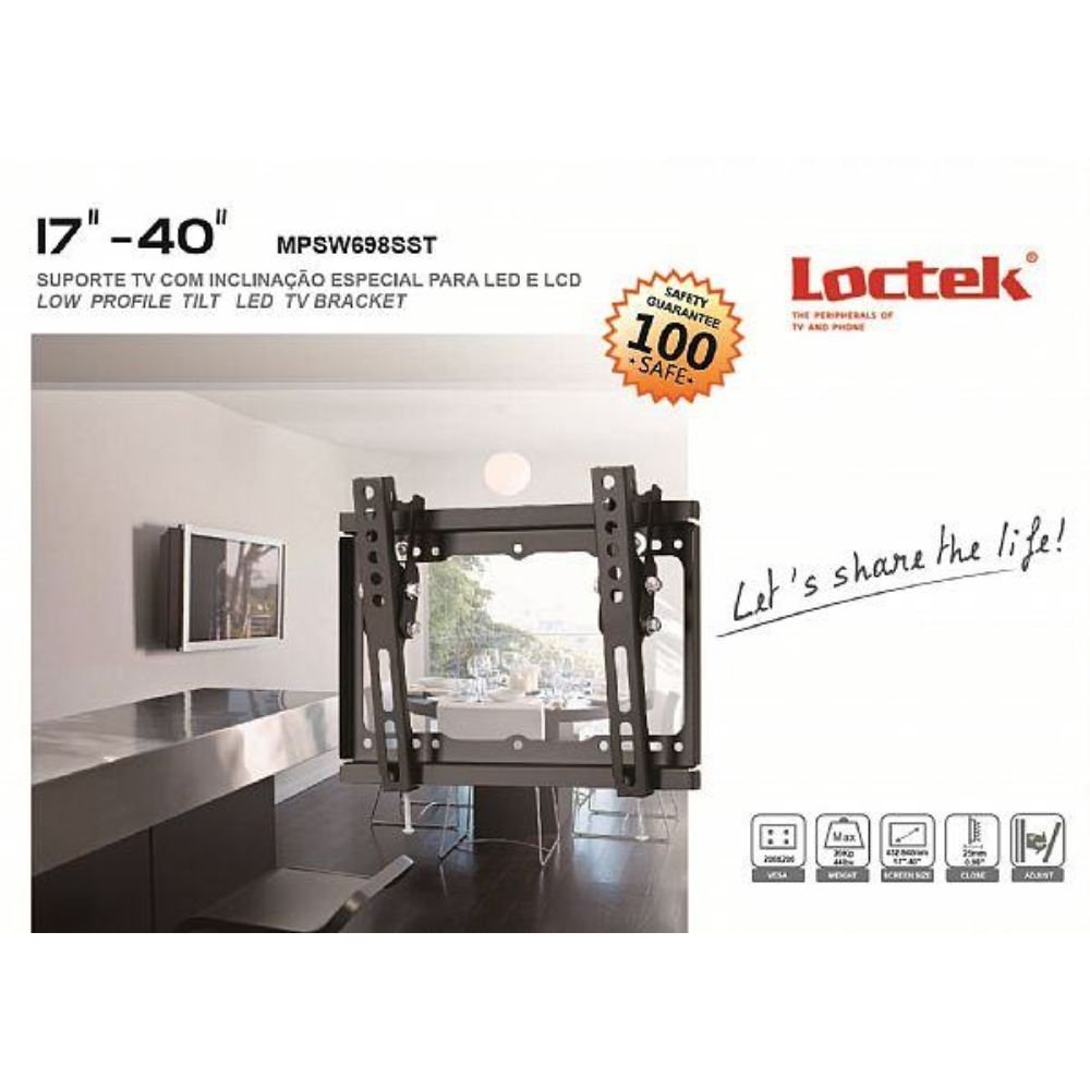 TV Kronšteins LOCTEK PSW698SST 200x200 tilting