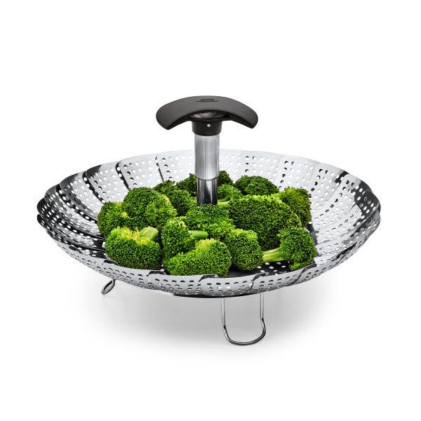 Sietiņš tvaicēšanai OXO Stainless Steel Steamer with Extendable Handle - DomoTehnika