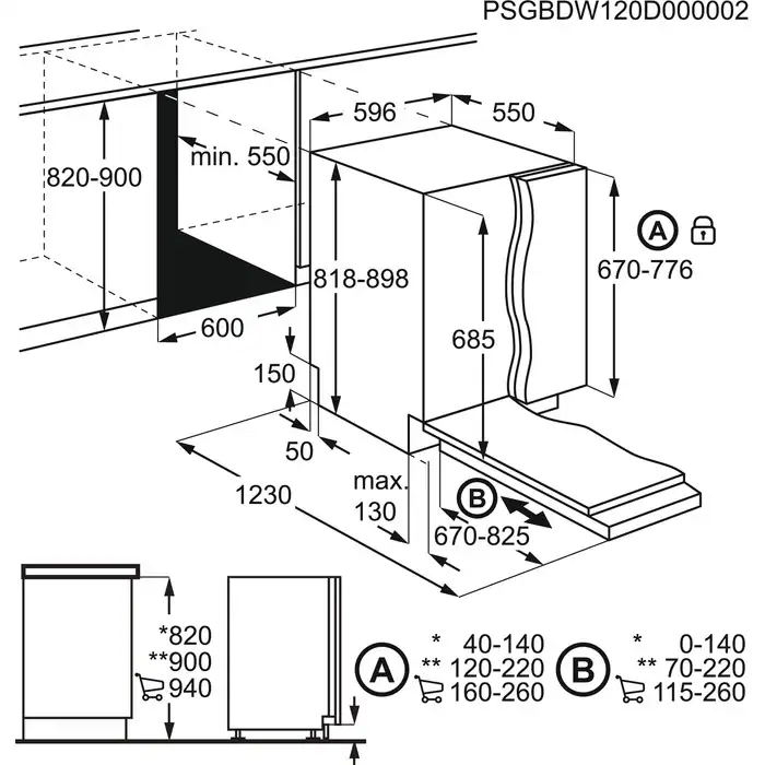 Iebūvējamā trauku mazgājamā mašīna ELECTROLUX EEG69405L