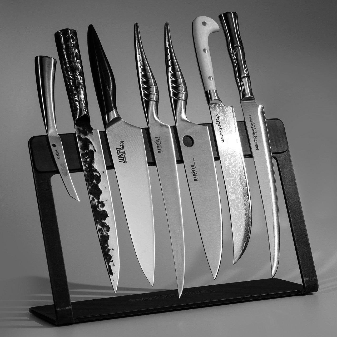 Nažu statīvs SAMURA Road Block, ergonomic eco-friendly knife holder,35x23x12 cm, pelēks KS-005 - DomoTehnika