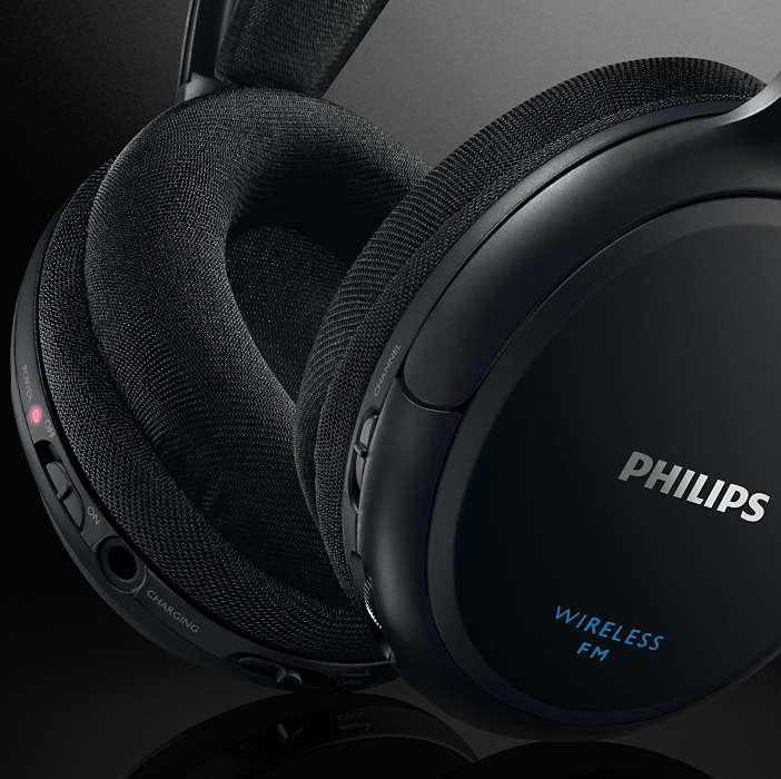 PHILIPS Hi-Fi bezvadu austiņas (melnas) SHC5200/10