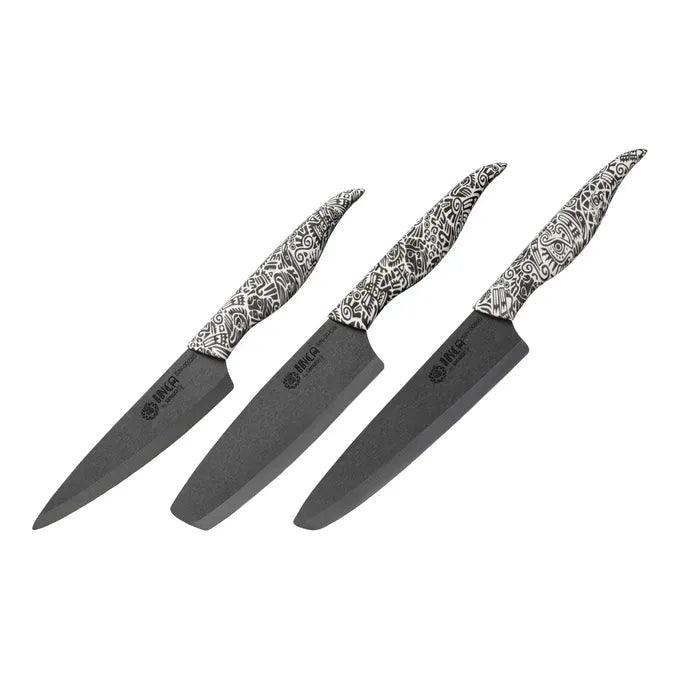 Nažu komplekts SAMURA INCA set of 3 kitchen knives, melns SIN-0220B - DomoTehnika