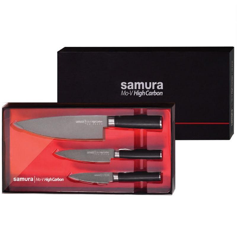 Nažu komplekts SAMURA MO-V Stonewash Set of 3 kitchen knives SM-0230B - DomoTehnika