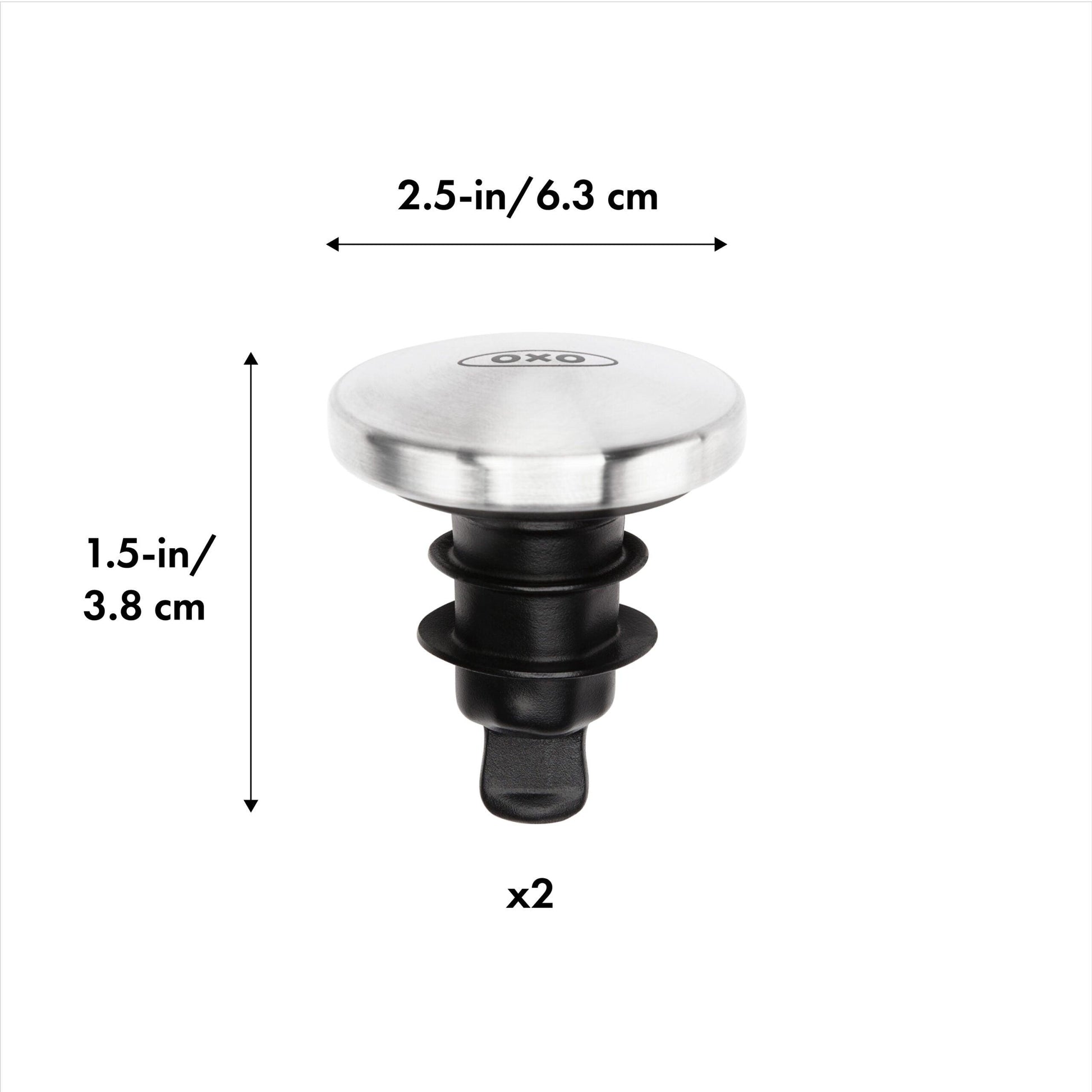 Vīna aksesuāri OXO Steel Spillproof Wine Stopper Set 3113600 - DomoTehnika