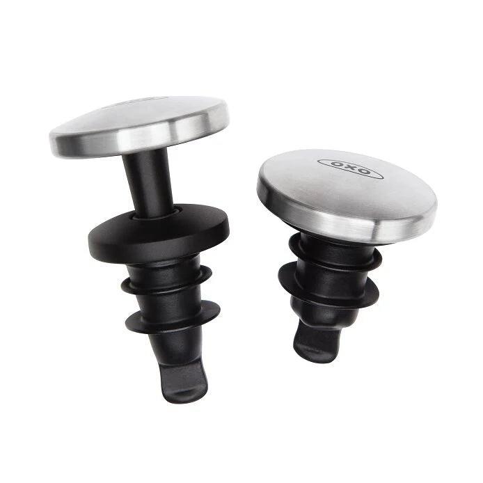 Vīna aksesuāri OXO Steel Spillproof Wine Stopper Set 3113600 - DomoTehnika
