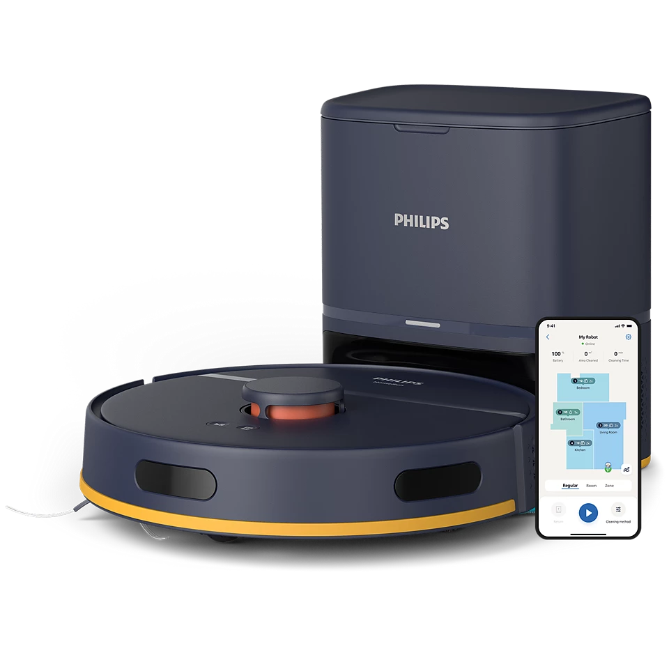 PHILIPS HomeRun 2000. sērijas Putekļsūcējs robots ar mazgāšanas funkciju, tumši zils XU2100/15