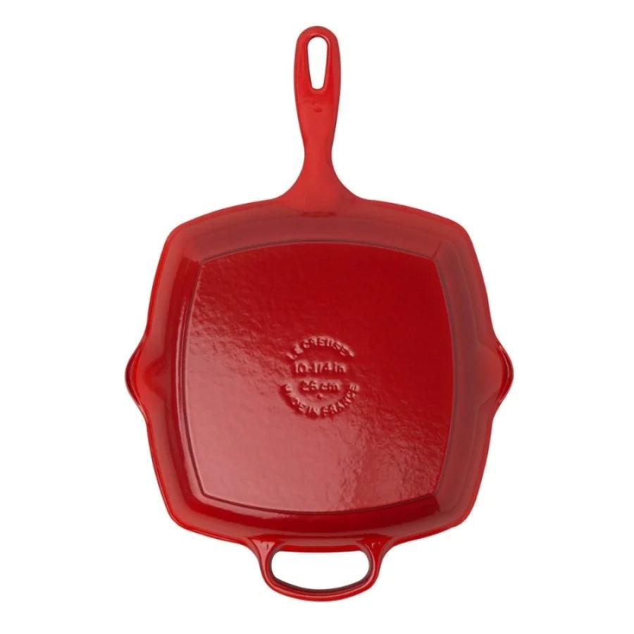 Grillpanna LE CREUSET Cast iron grill pan square 26x26cm red - DomoTehnika