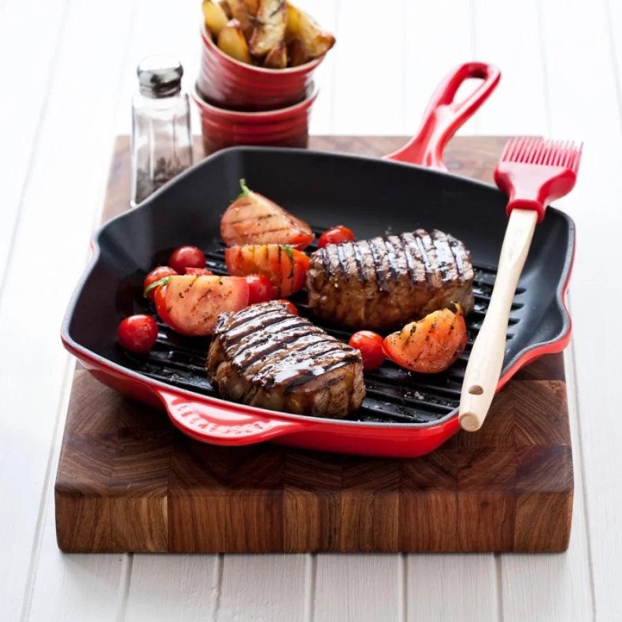 Grillpanna LE CREUSET Cast iron grill pan square 26x26cm red - DomoTehnika