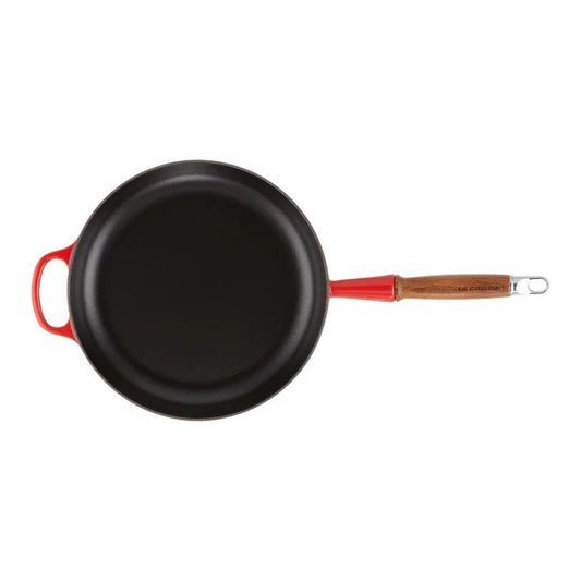 Panna LE CREUSET Cast iron pan with wooden handle Ø28cm red - DomoTehnika