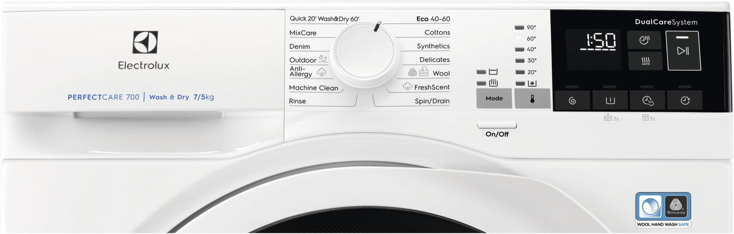 Veļas mazgājamā mašīna ar žāvētāju ELECTROLUX EW7WP447W - DomoTehnika