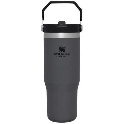 Termokrūze ar salmiņu STANLEY The IceFlow Flip Straw Tumbler 0,89L tumši pelēka - DomoTehnika