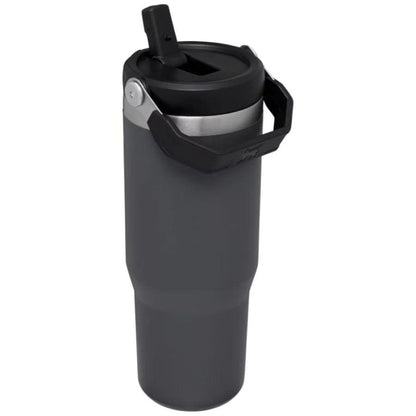 Termokrūze ar salmiņu STANLEY The IceFlow Flip Straw Tumbler 0,89L tumši pelēka - DomoTehnika