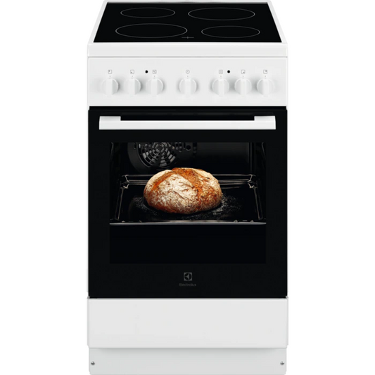 Electrolux elektriskā plīts ar elektrisko cepeškrāsni, balta, 50cm LKR500001W