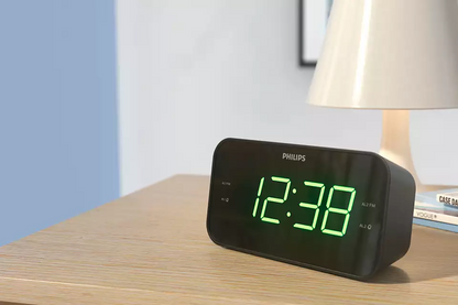 PHILIPS radio pulkstenis, melns TAR3306/12