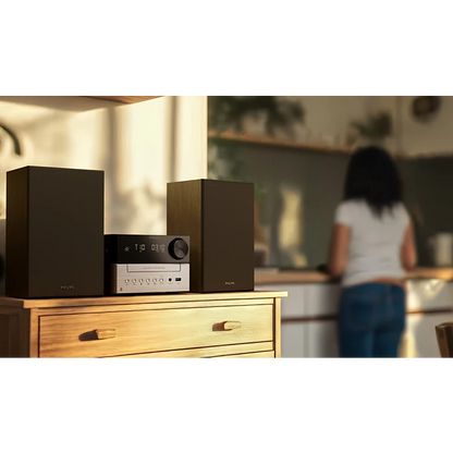 PHILIPS mūzikas sistēma ar Bluetooth, CD, 20W, melns/sudraba TAM3205M2/12