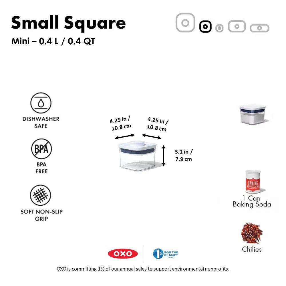 Pārtikas uzglabāšanas trauks OXO POP Small Square Mini - 0.4L 11236700 - DomoTehnika