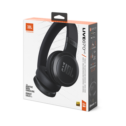JBL LIVE bezvadu austiņas ar mikrofonu un trokšņu  slāpēšanu, melnas JBLLIVE670NCBLK