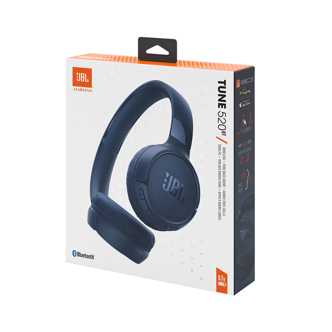 JBL on-ear austiņas ar Bluetooth, zilas JBLT520BTBLUEU