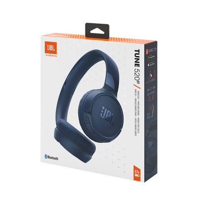JBL on-ear austiņas ar Bluetooth, zilas JBLT520BTBLUEU