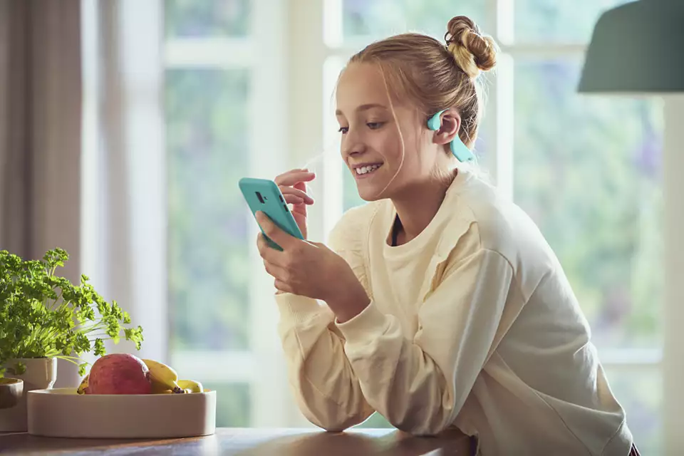 PHILIPS austiņas ar Bluetooth ar stīpu bērniem, zaļas TAK4607GR/00