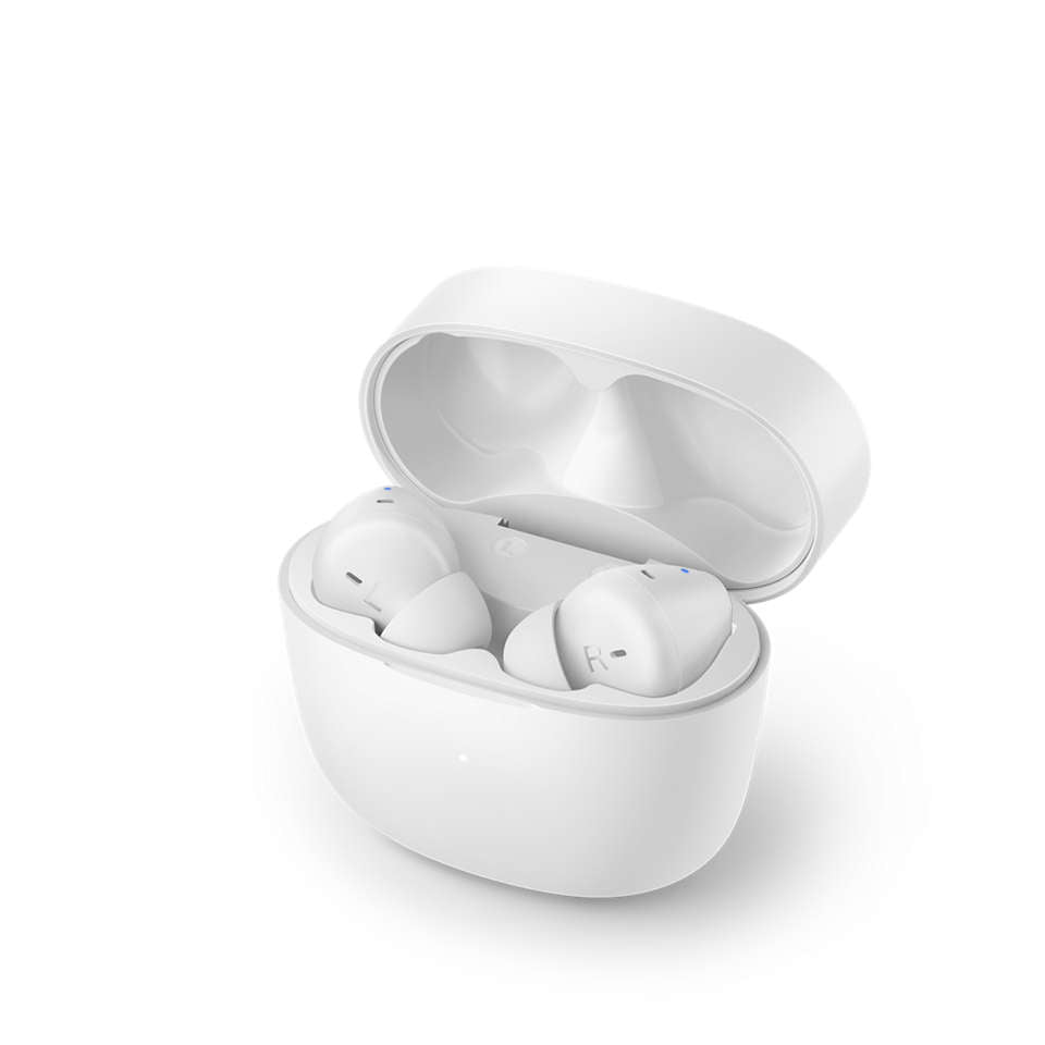 PHILIPS in-ear true bezvadu austiņas ar portatīvo uzlādes ietvaru, baltas TAT2206WT/00