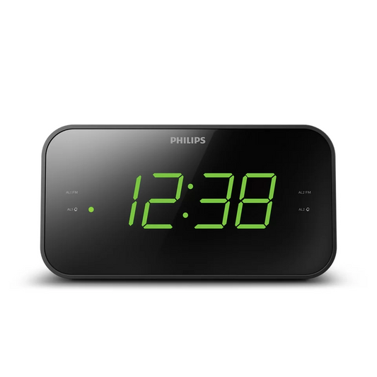 PHILIPS radio pulkstenis, melns TAR3306/12