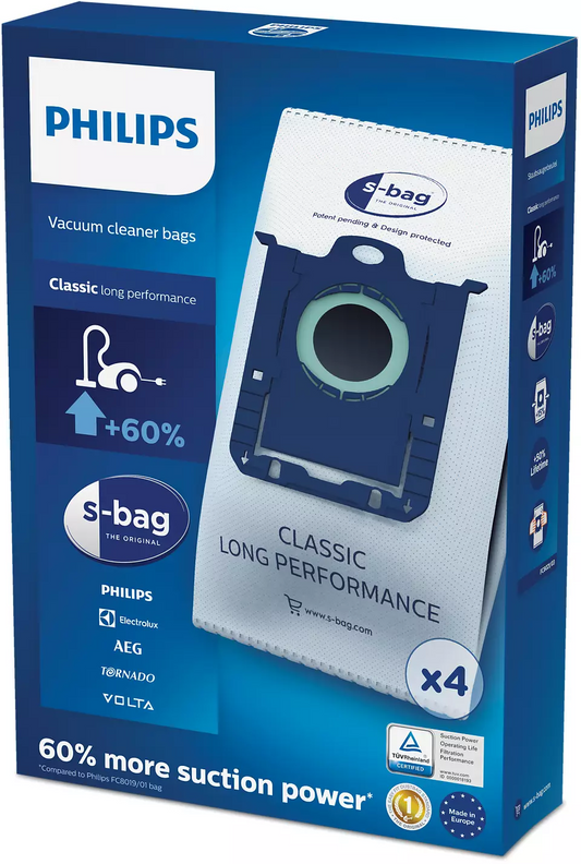 PHILIPS Putekļu maisi S-bag 4gab FC8021/03