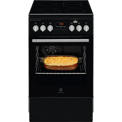 Electrolux elektriskā stikla keramikas plīts ar elektrisko cepeškrāsni, melna, 50cm LKR564200K