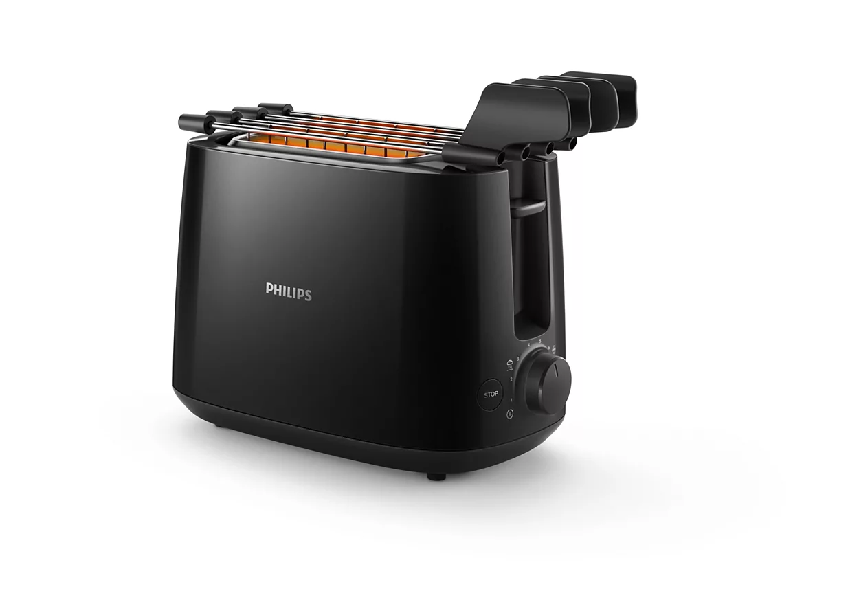 PHILIPS Tosteris, 550-650 W, melns HD2583/90