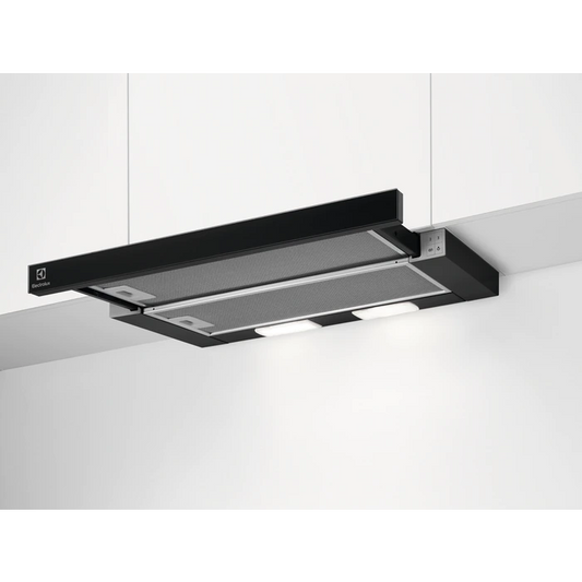 Electrolux izvelkams tvaika nosūcējs, 60 cm, C, melns LFP326FB